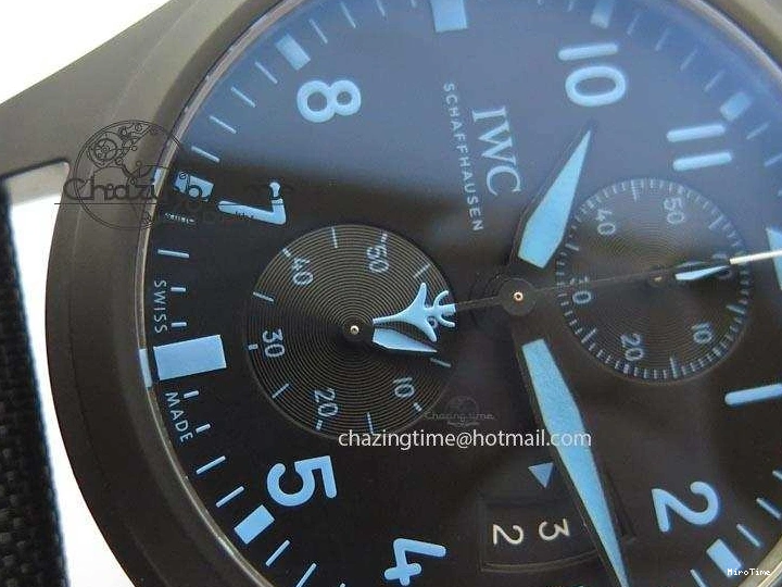 MIROTIME 0521 Pilot Chrono IW388003 Real Ceramic V6F 1:1 Best Edition On Black Nylon Strap A StreetReady 7284